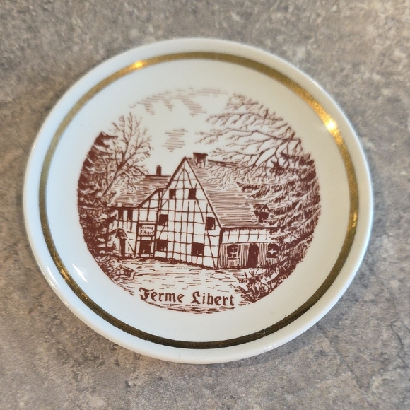 (J30)  Brown and Gold Trim Minature Collectable Plate - Picture 1 of 5